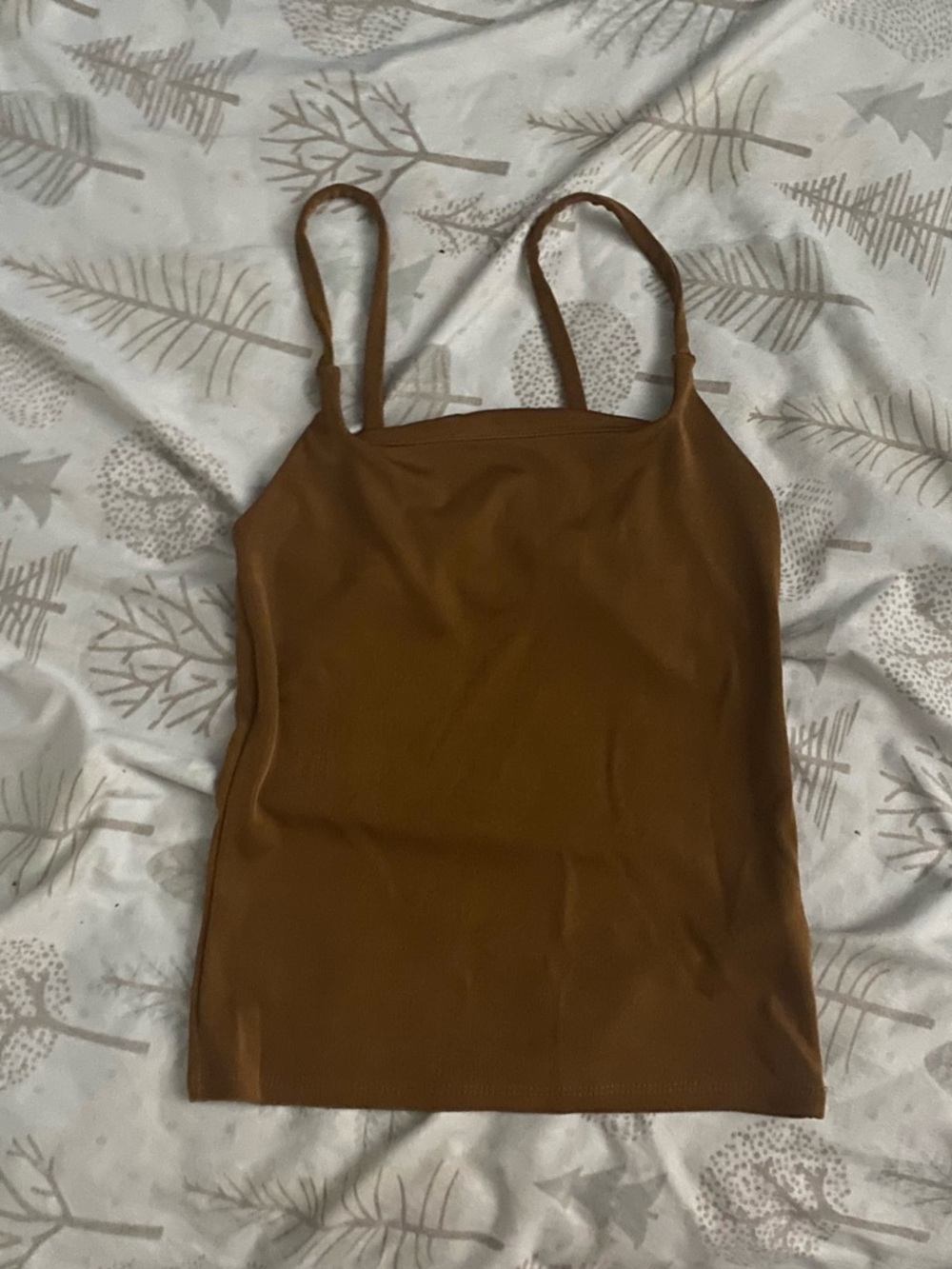 Everyday Square Neck Cami Tank - Brown